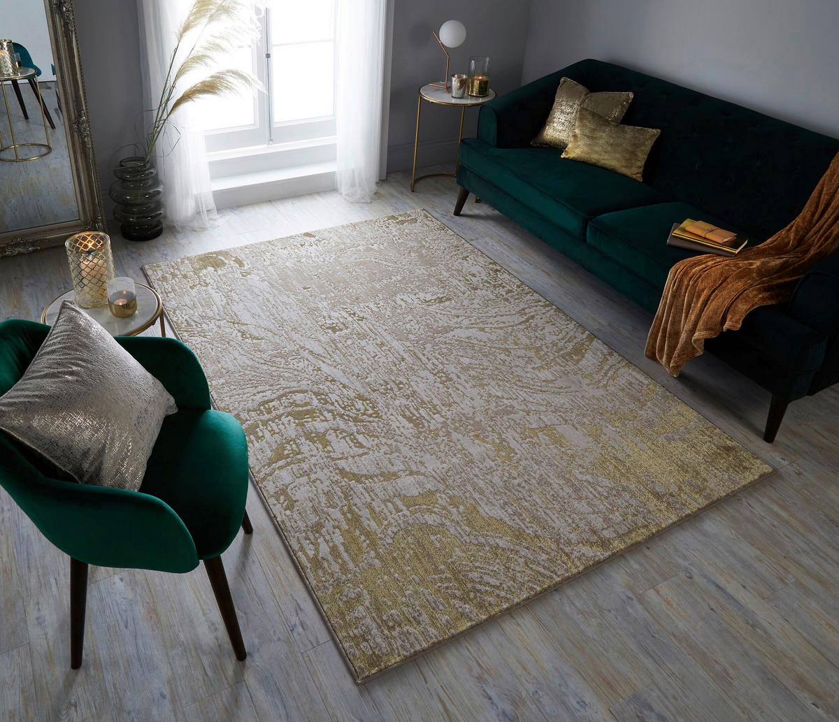 Webteppich Arissa Goldfarben B: 120 cm - Goldfarben, Basics, Textil (120/170cm)