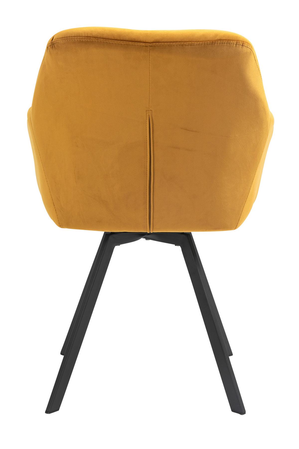 Tischgruppe Cognac/Senfgelb L: 160 cm - Cognac/Senfgelb, MODERN, Holz/Textil (160/85/77cm) - Livetastic