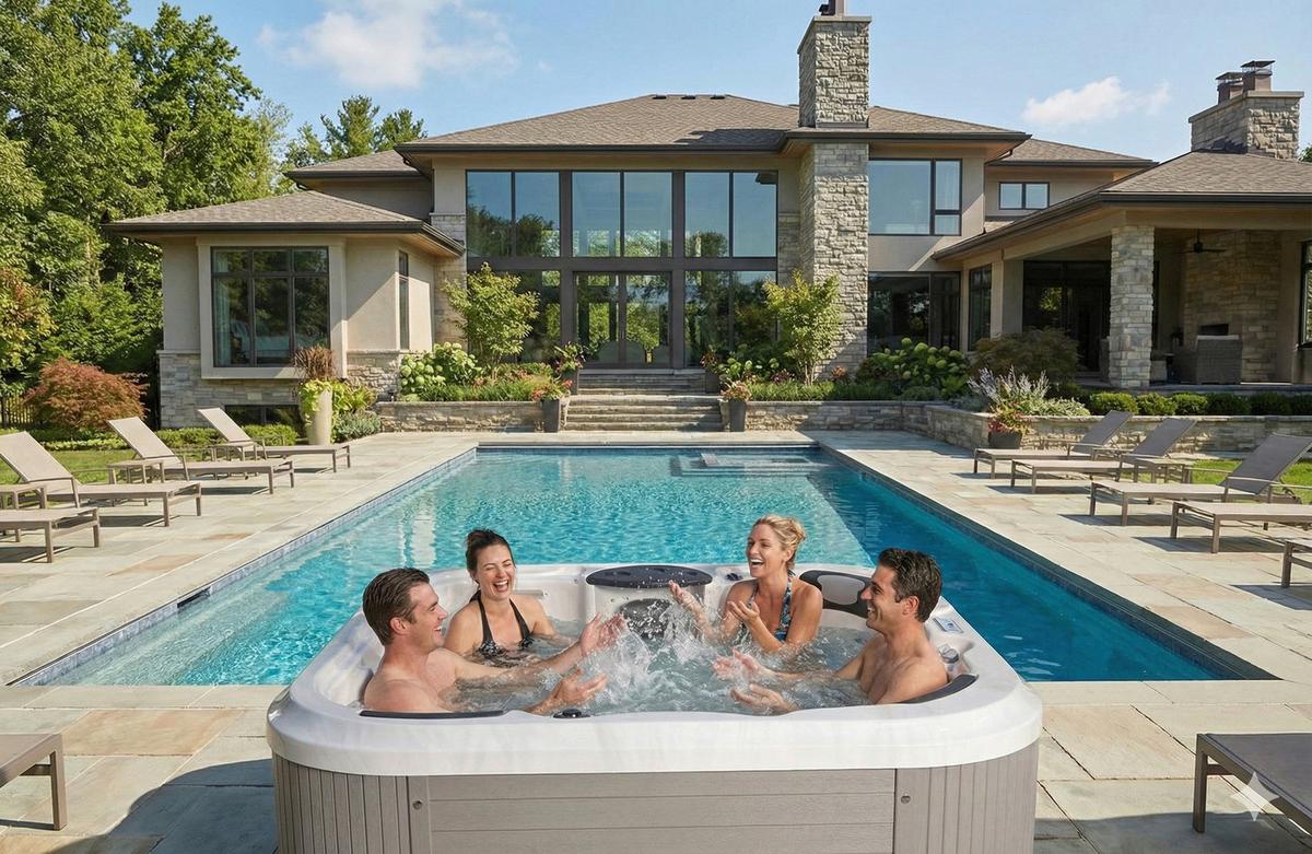 Whirlpool Acryl Florenz 200 X 91 X 200 Cm - Weiß/Grau, MODERN, Kunststoff (200/200/91cm)