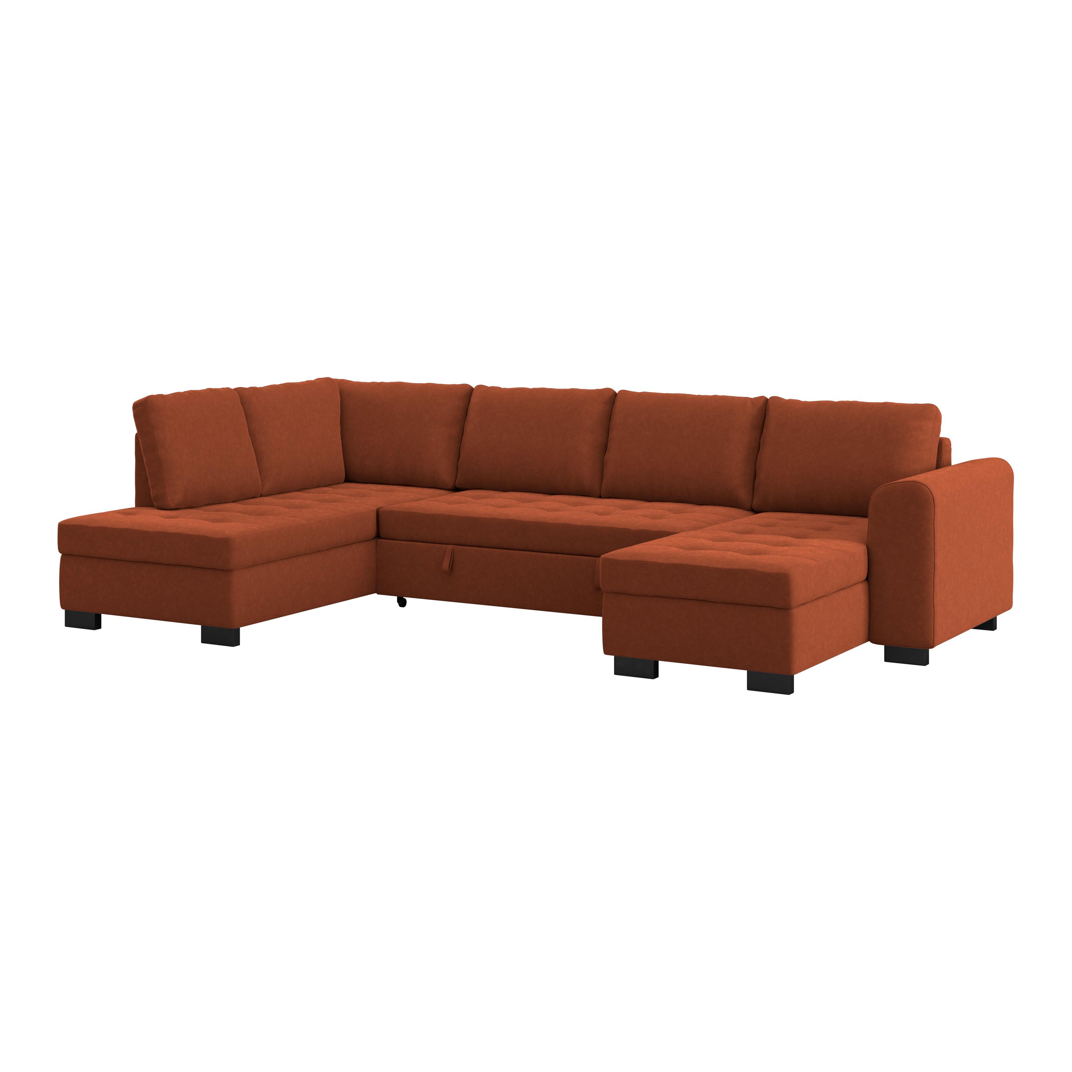 Wohnlandschaft mit Bettkasten Malte Terracotta