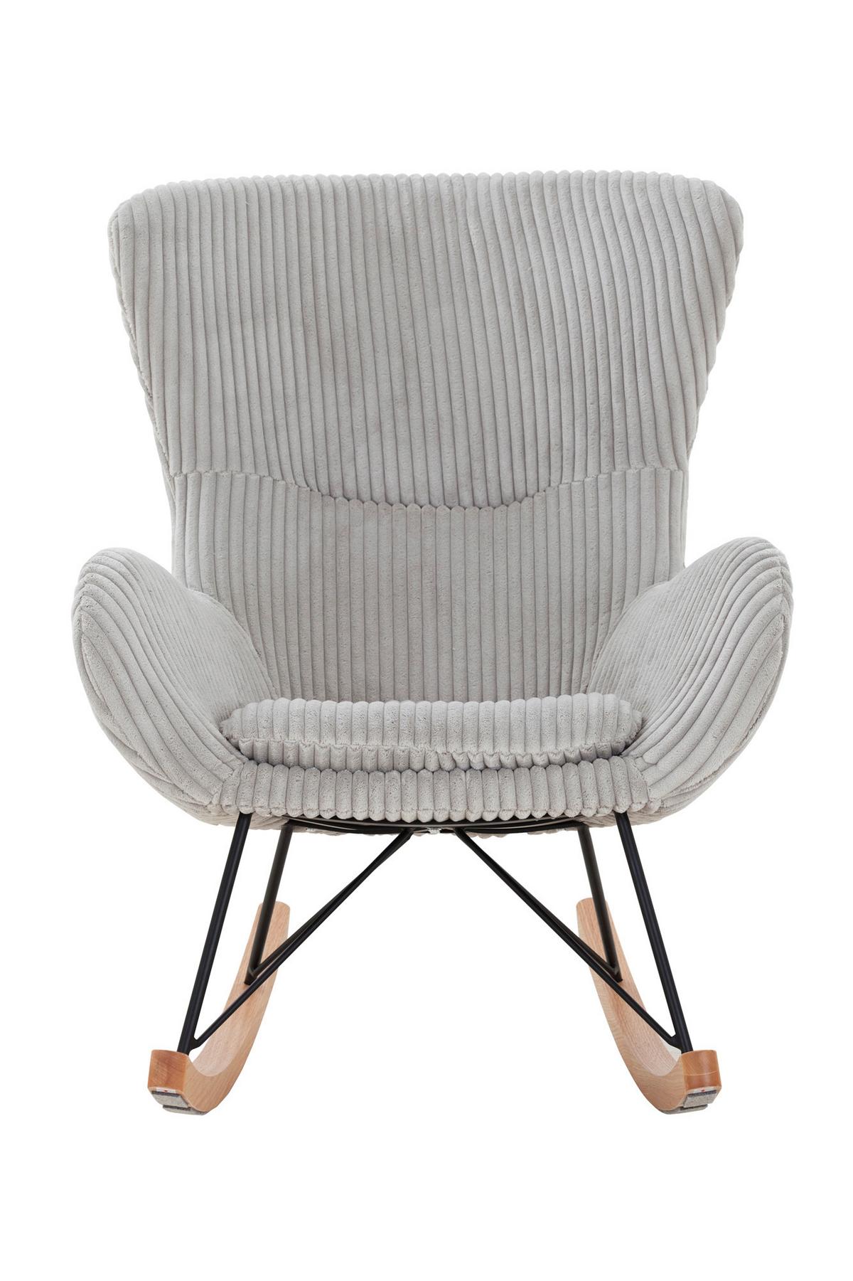 Schaukelstuhl Grau B: 76 Cm - Eichefarben/Schwarz, MODERN, Textil/Metall (76/103/100cm) - Livetastic