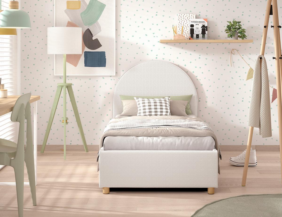 KINDER-/JUNIORBETT Moon Weiß 90x200cm - Weiß/Naturfarben, ROMANTIK / LANDHAUS, Holz/Textil (90/200cm) - Vipack