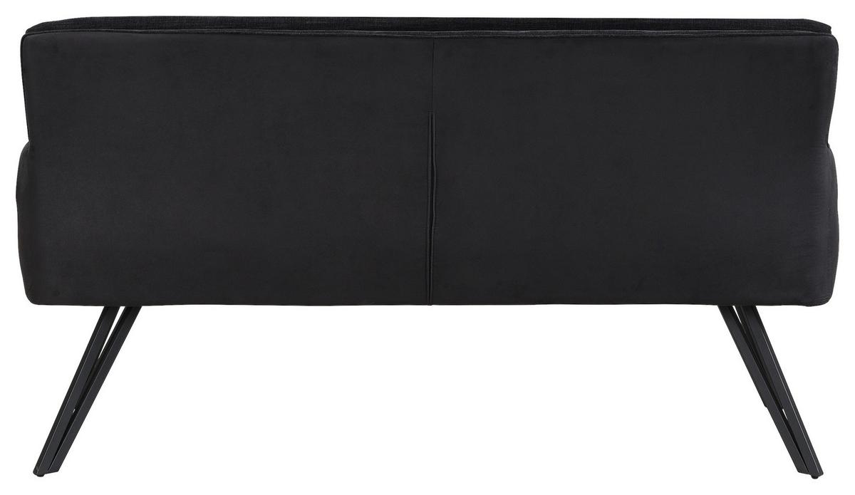 Sitzbank Tino - Schwarz, MODERN, Textil/Metall (160/94/67cm) - MID.YOU