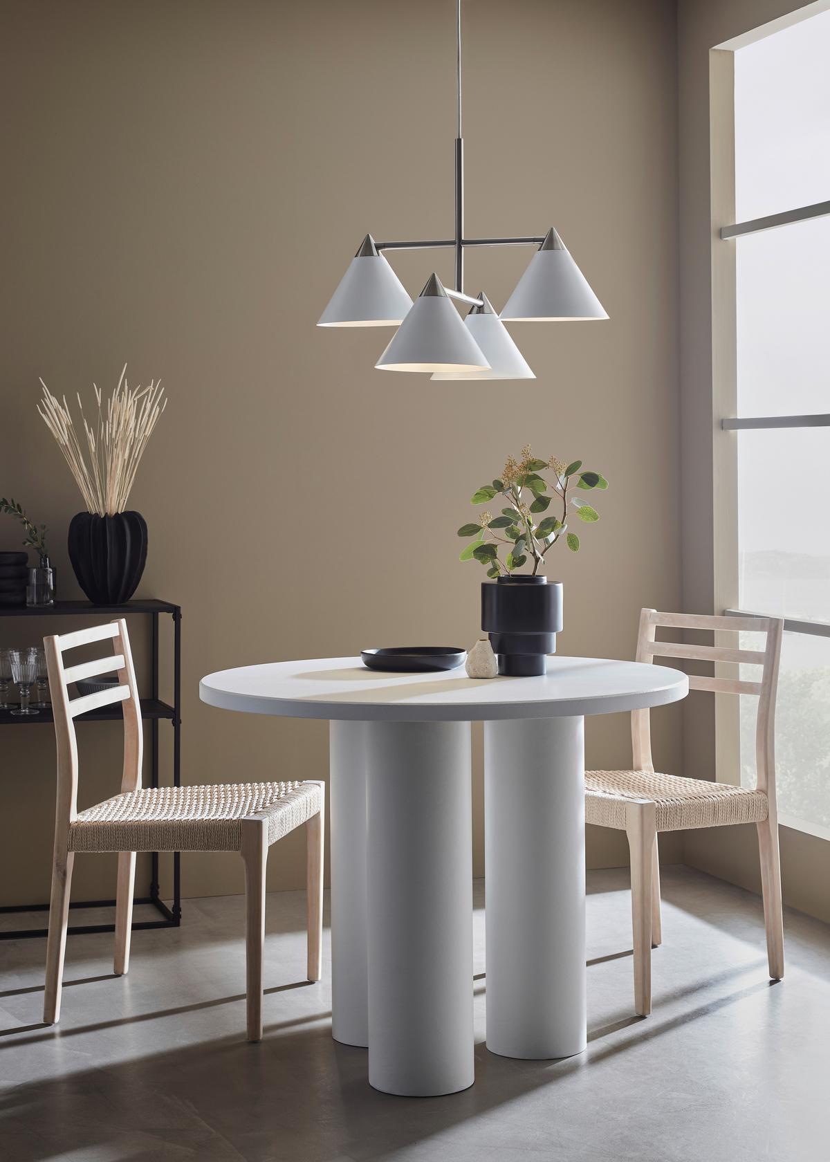 Hängeleuchte Klint Pendant 4l White/Steel - Weiß, Basics, Metall (57/46/57cm) - Markslöjd
