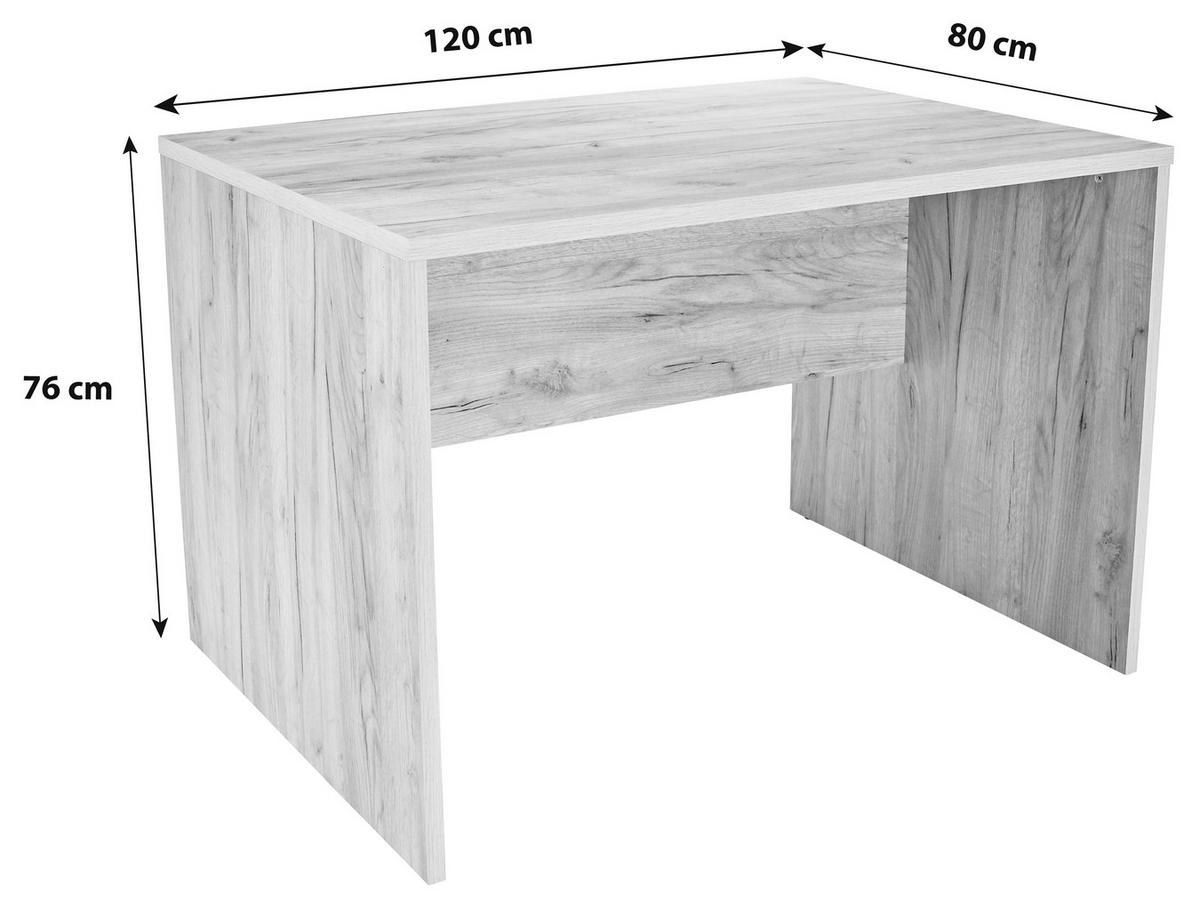 Schreibtisch B 120cm H 76cm Profi, Eiche Dekor - Eichefarben, MODERN, Holzwerkstoff (120/76cm) - Ondega
