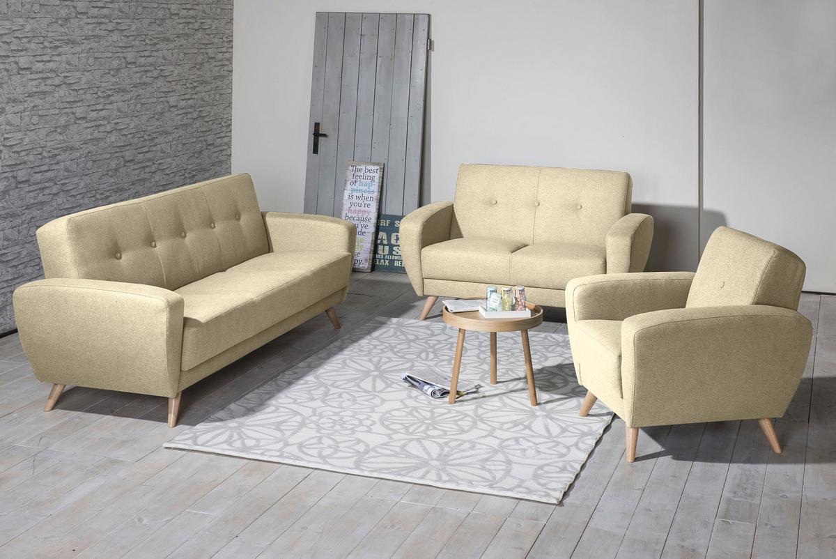 3-sitzer-sofa Jerry Beige - Beige/Naturfarben, Design, Textil (208/85/82cm) - Max Winzer