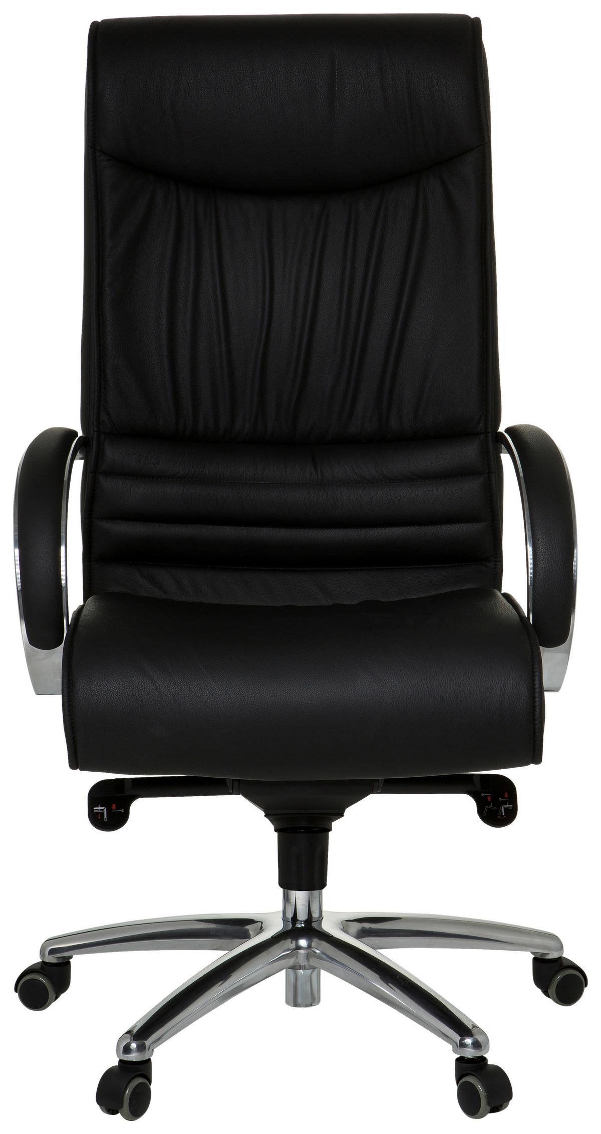 Chefsessel Xxl Schwarz Bis 150 Kg - Silberfarben/Schwarz, Basics, Leder/Kunststoff (60/130/47cm) - MID.YOU