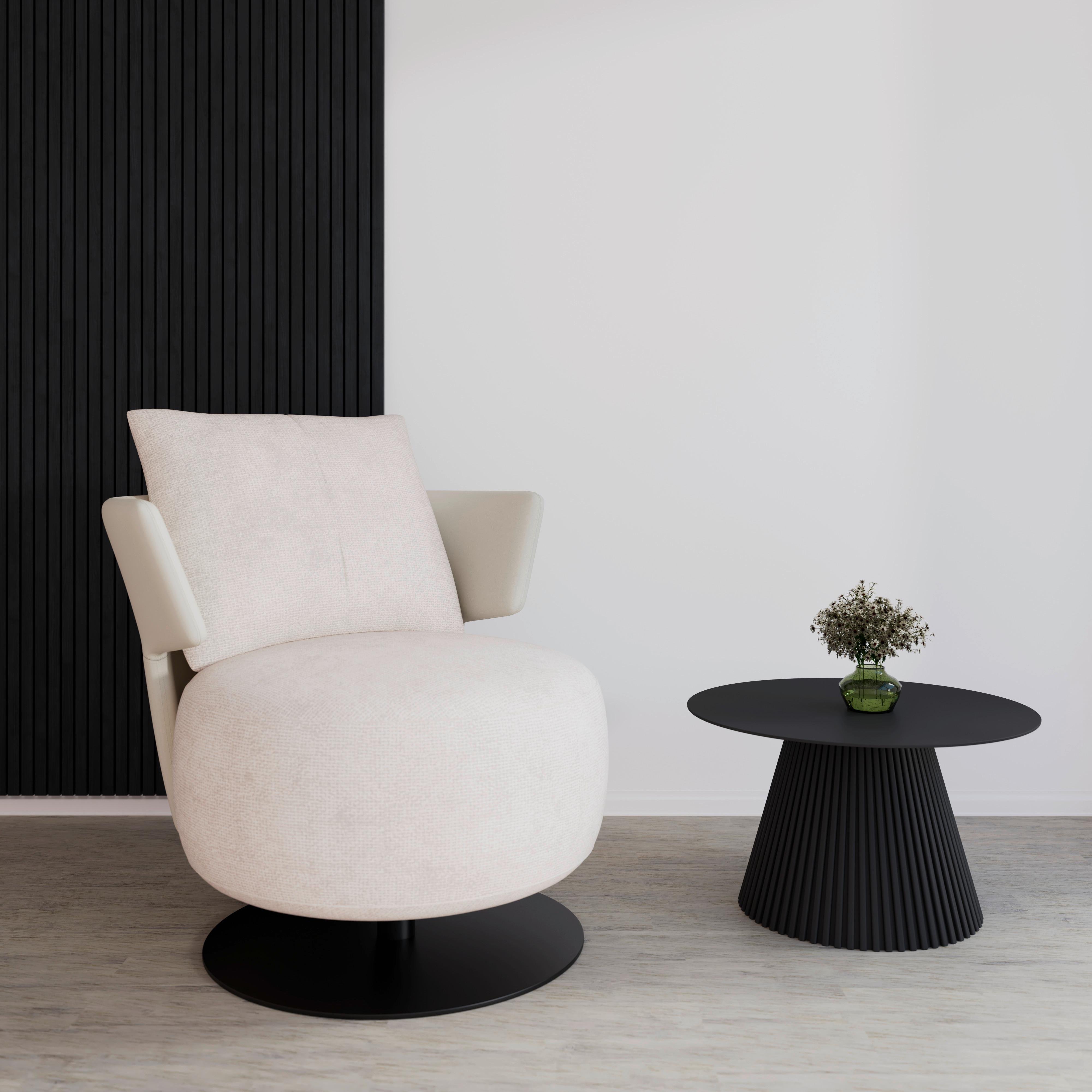Kreslo NORA, béžová - čierna/béžová, Modern, kov/drevo (80/80/80cm) - Bessagi Home