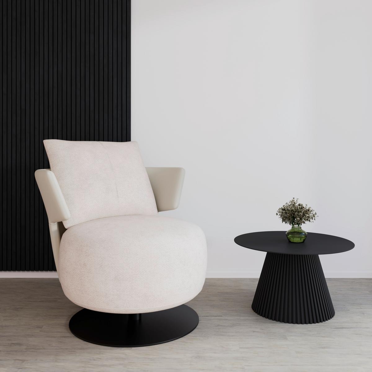 Kreslo NORA, béžová - čierna/béžová, Modern, kov/drevo (80/80/80cm) - Bessagi Home