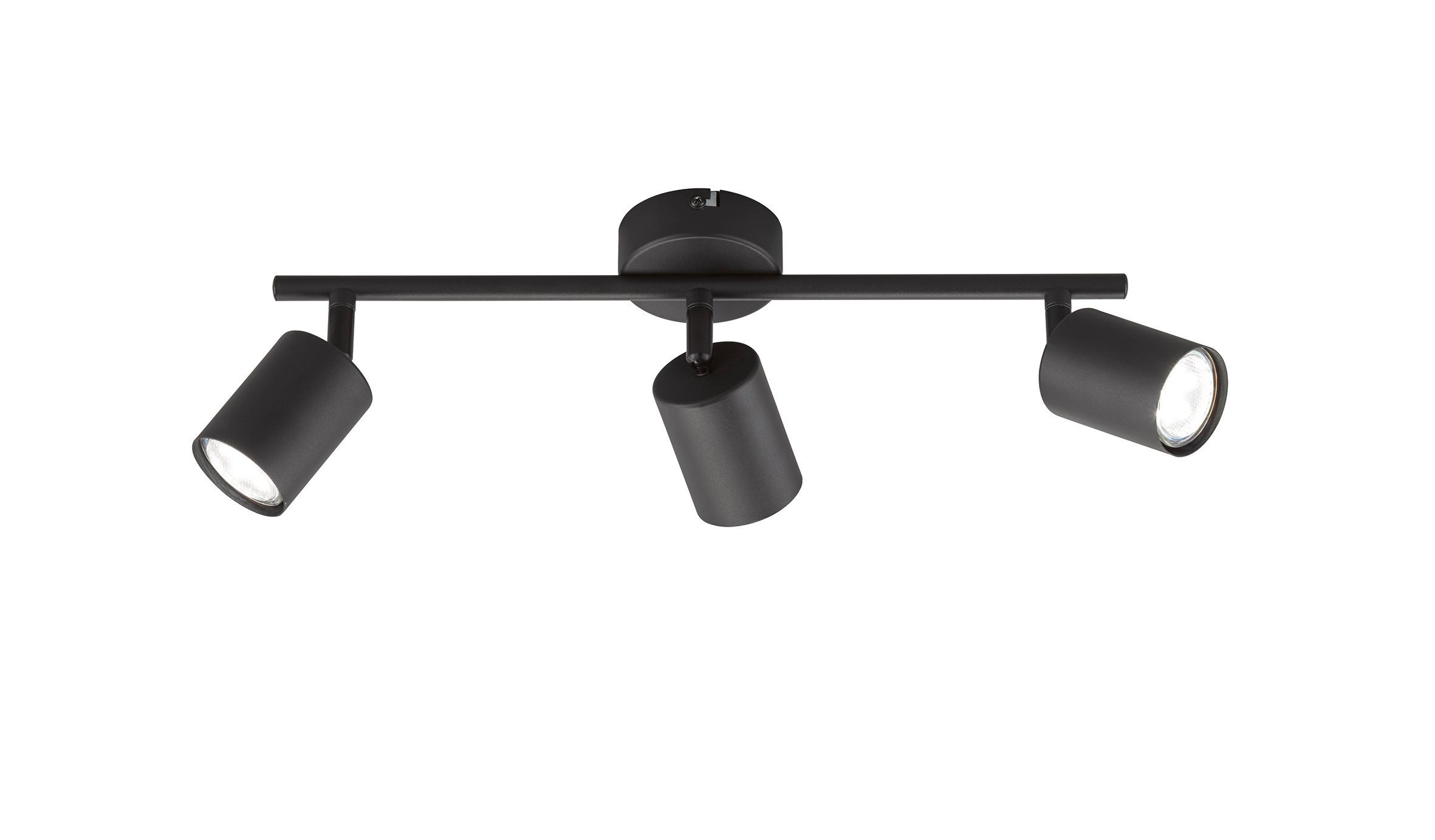 LED-Deckenleuchte Vano L: 30 cm, drehbar, 3-Flammig - Schwarz, Basics, Metall (42/8/12cm) - Fischer & Honsel