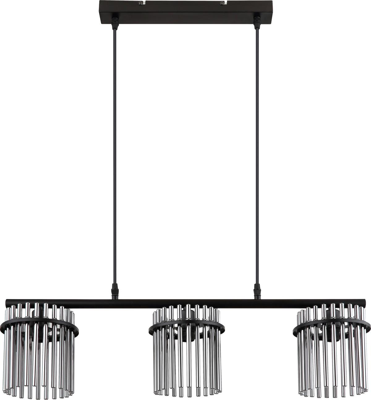 ZÁVESNÉ SVIETIDLO NERI - čierna, Modern, kov/sklo (72/15/140cm) - Modern Living