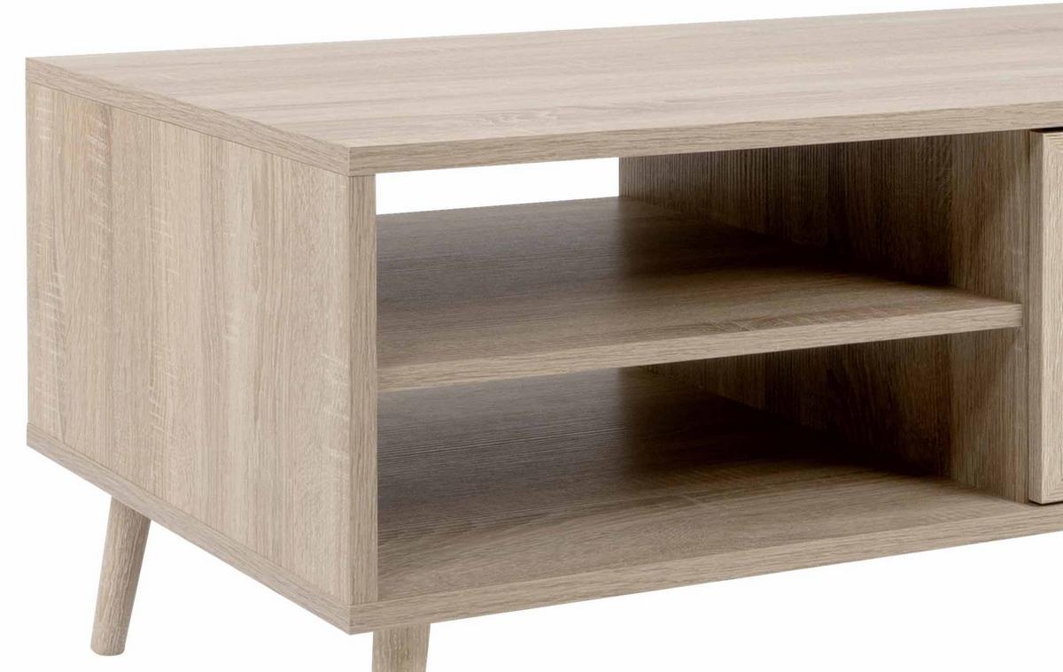 Couchtisch mit Drehtür und Fächer Bali, Eichefarben - Sonoma Eiche, Natur, Holz/Holzwerkstoff (100/60/46cm) - MID.YOU