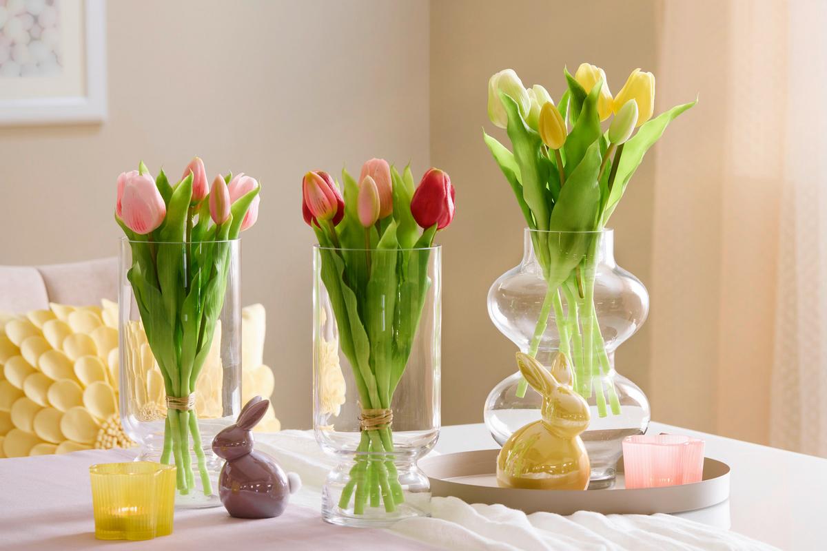 Tulipán TULPENBUND I - zelená/ružová, Basics, kov/plast (31cm) - Mömax