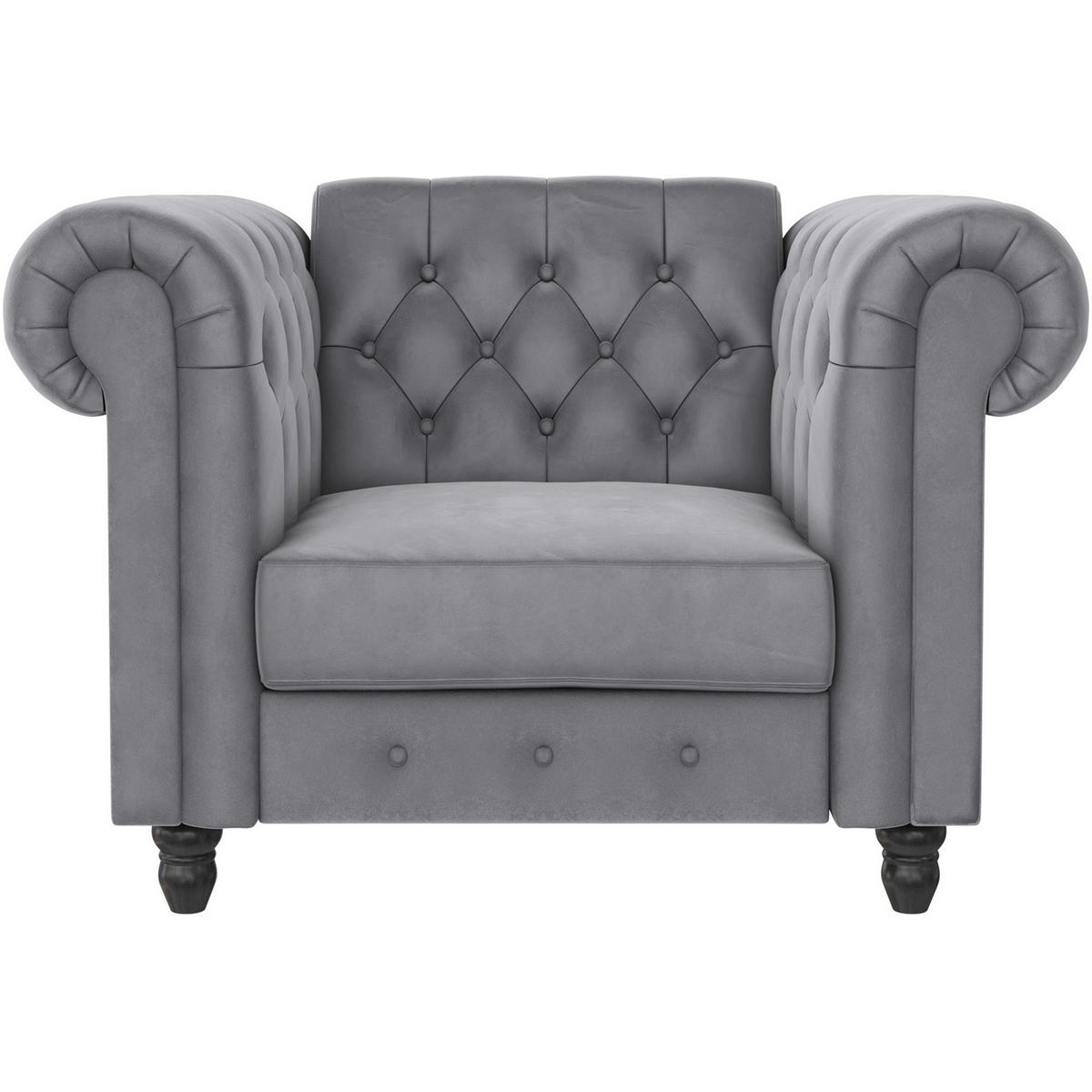 Sessel Firenze Hellgrau, Relaxfunktion - Hellgrau/Schwarz, Basics, Textil (111/83/87cm) - Livetastic