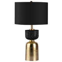 Tischleuchte Cirus 125 Schwarz/goldfarben B: 31 Cm - Goldfarben/Schwarz, Basics, Textil/Stein (31/31/54cm) - Kayoom