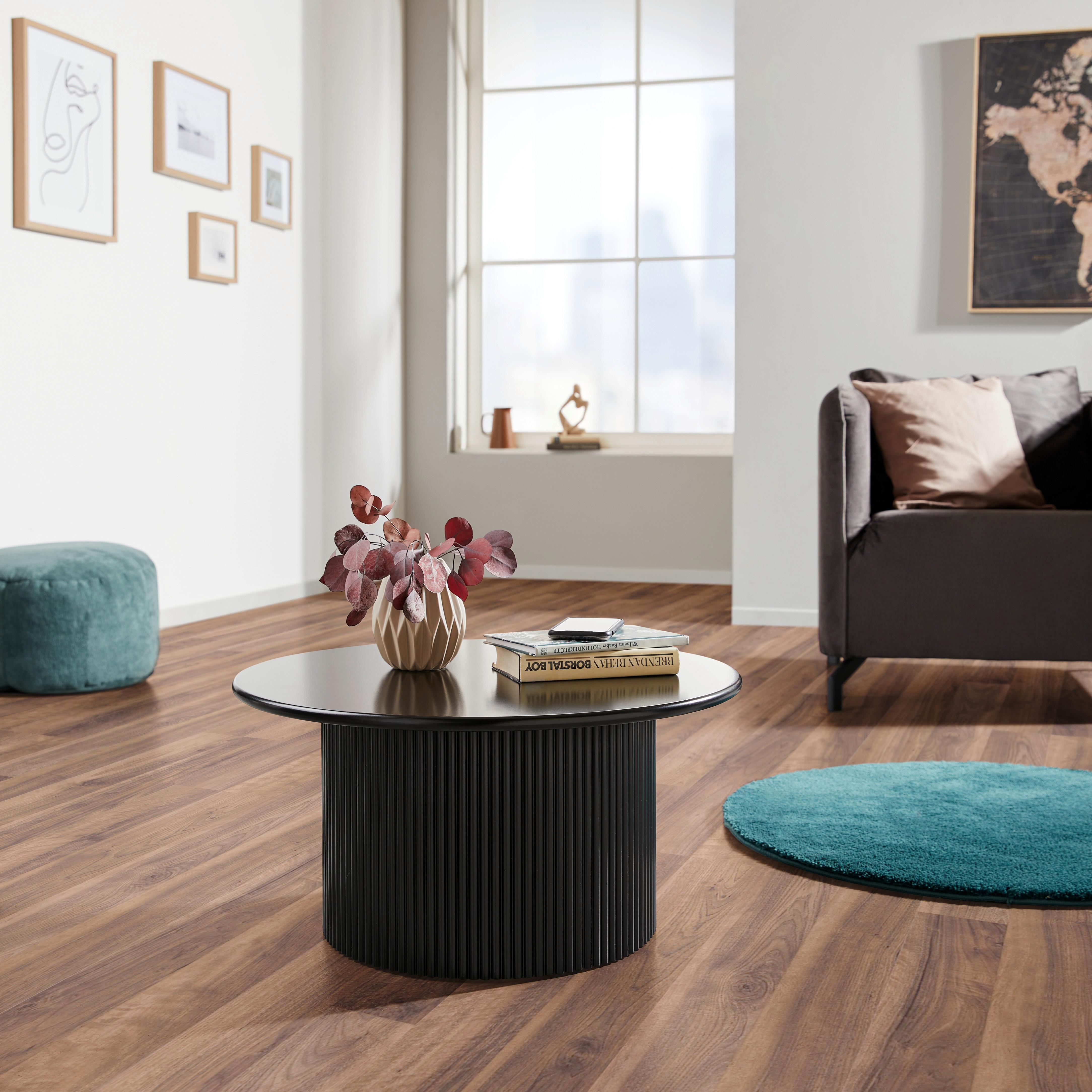 Couchtisch Rund Linz Schwarz - Schwarz, Design, Holzwerkstoff (60/30/60cm) - Livetastic