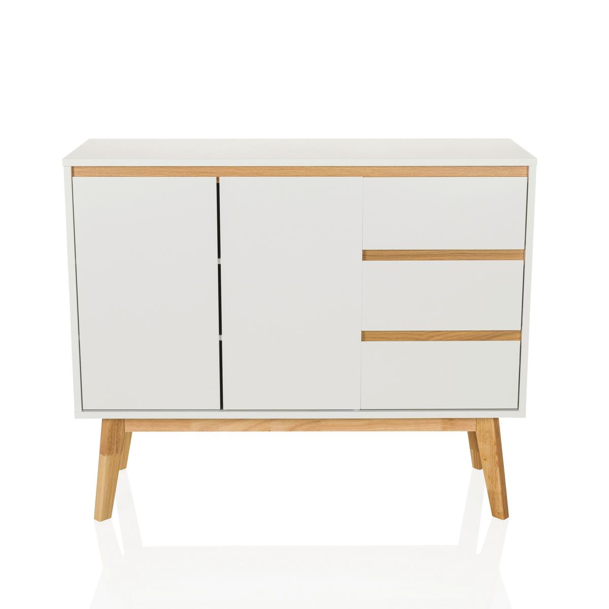 Sideboard Tarolo Weiß B: 97 - Hellbraun/Weiß, MODERN, Holzwerkstoff (97/34/80cm) - MID.YOU