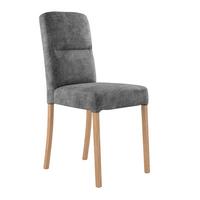Vierfußstuhl Emma Ii Webstoff Schwarz, B: 43 Cm - Eichefarben/Schwarz, KONVENTIONELL, Holz/Textil (43/91/58cm)