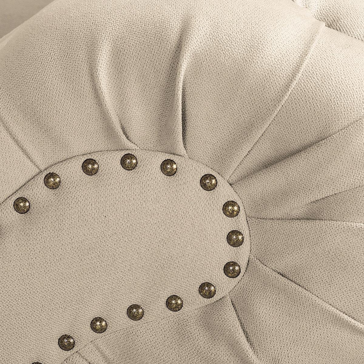 Récamiere Pako Creme B: 185cm - Creme/Braun, Design, Textil (185/93/75cm) - Livetastic