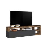 TV DIEL DALLAS - biela s vysokým leskom/dub wotan, Basics, kompozitné drevo (184/58/42cm) - Ti'me