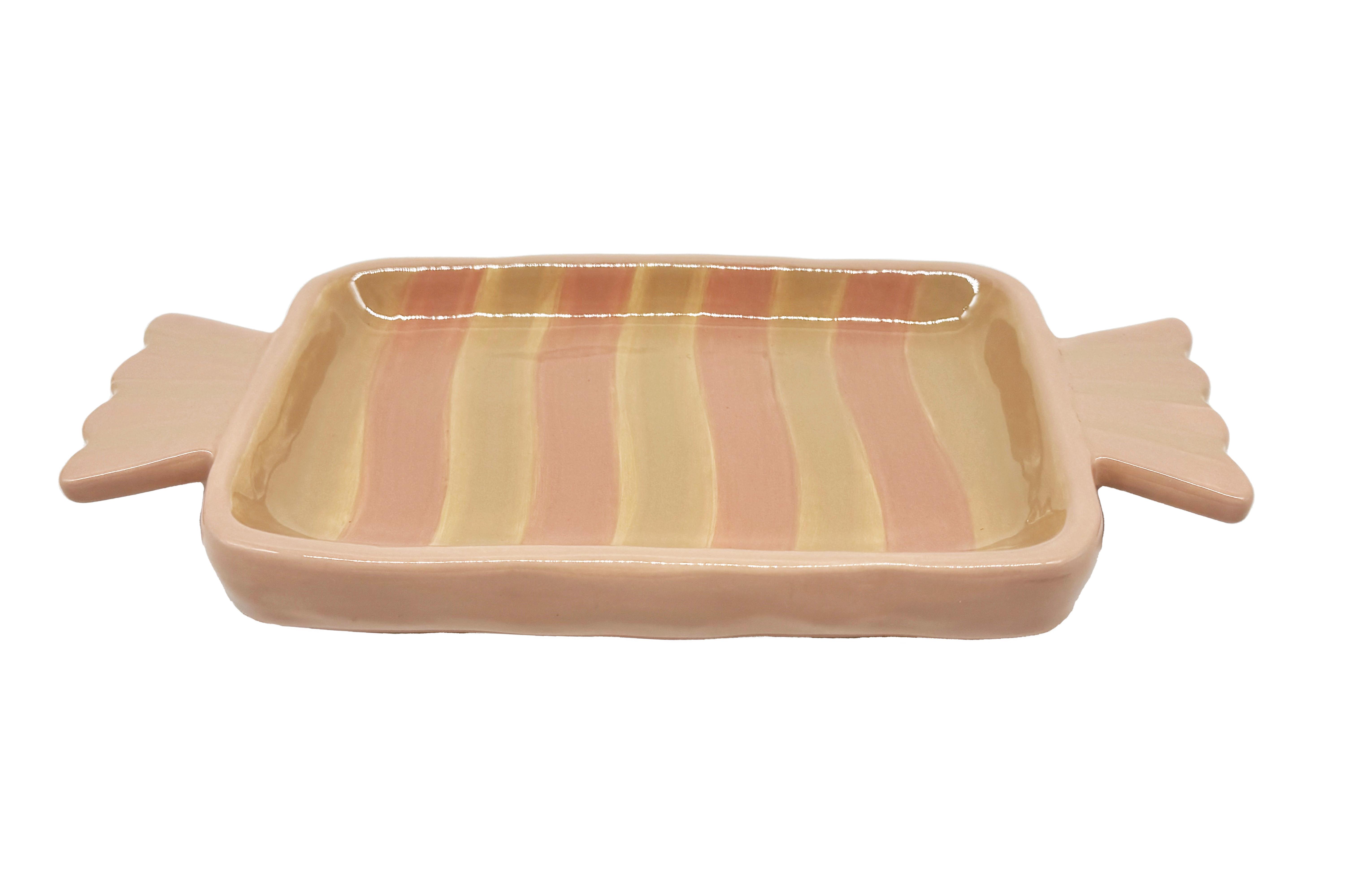 Dekorační talíř CANDY - růžová/hnědá, Konvenční, keramika (21,4/2,3/10,5cm) - Mömax