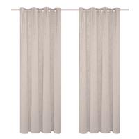 Ösenvorhang Softy 2er Set - Taupe, Basics, Textil (140/160cm)