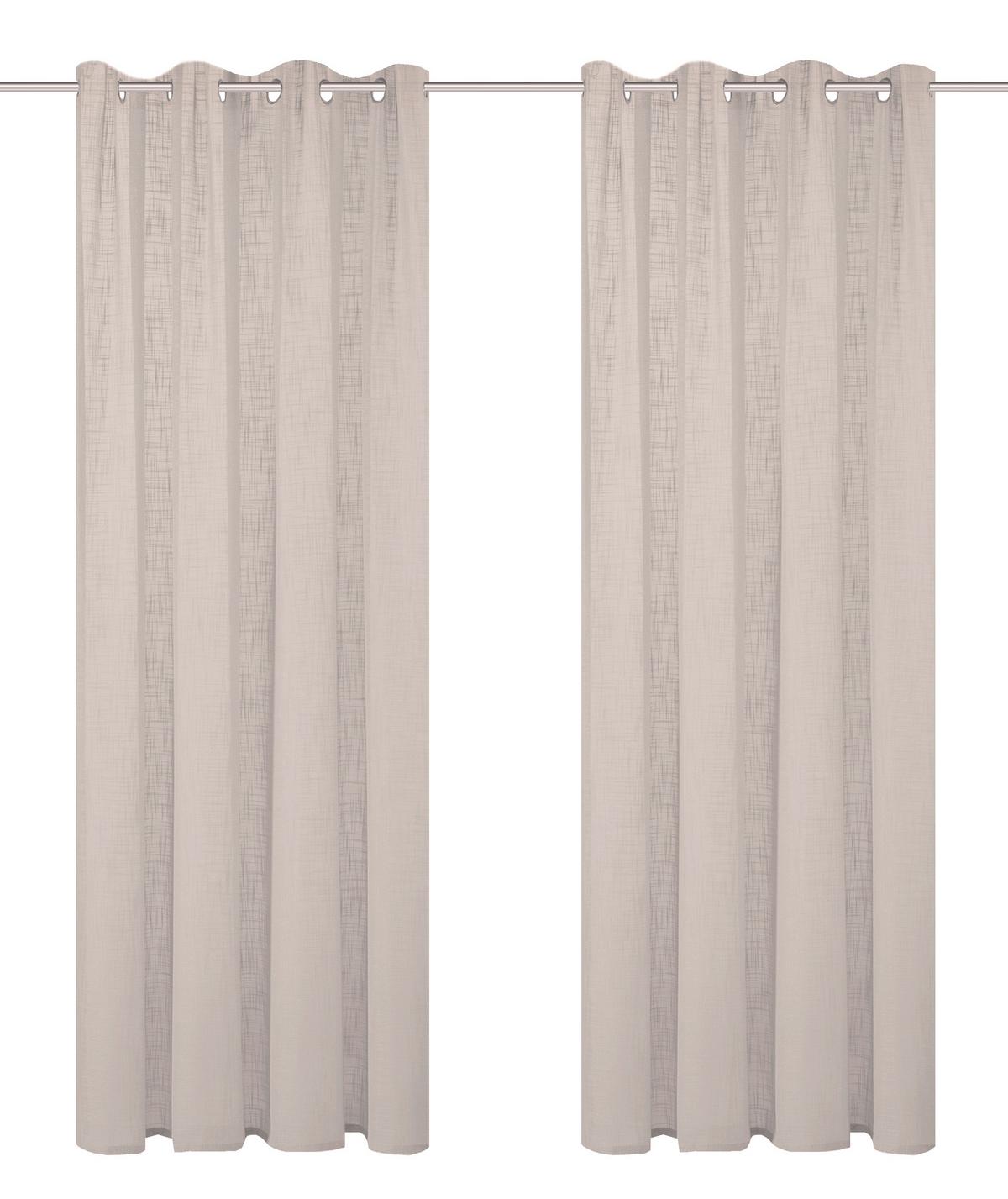 Ösenvorhang Softy 2er Set - Taupe, Basics, Textil (140/160cm)