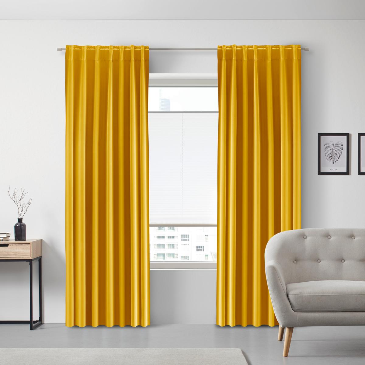 Zatemňovací závěs Riccardo, 140/245cm, žlutá - žlutá, Moderní, textil (140/245cm) - Premium Living