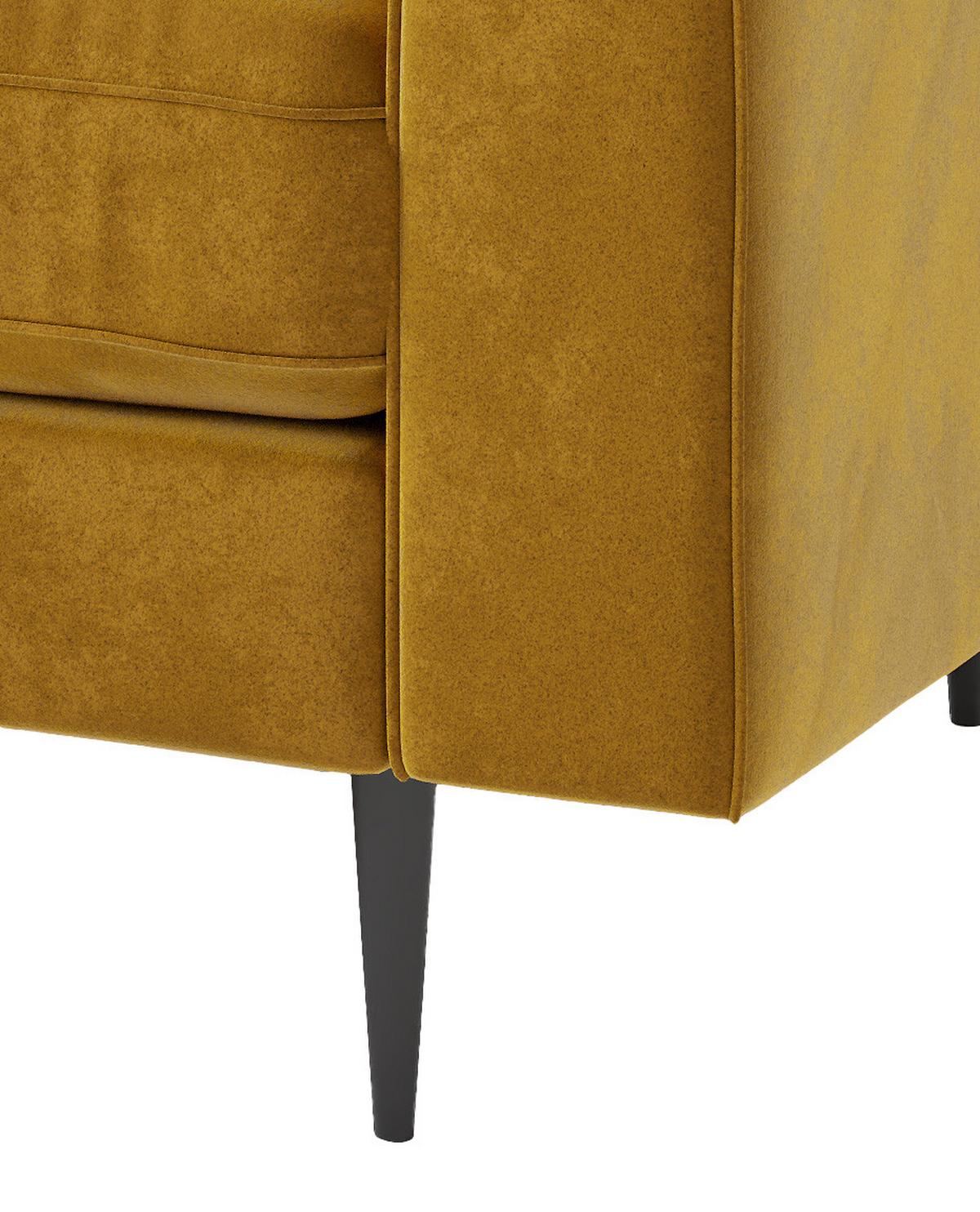 Ecksofa Scott - Edelstahlfarben/Gelb, Design, Textil (259/205cm) - Livetastic