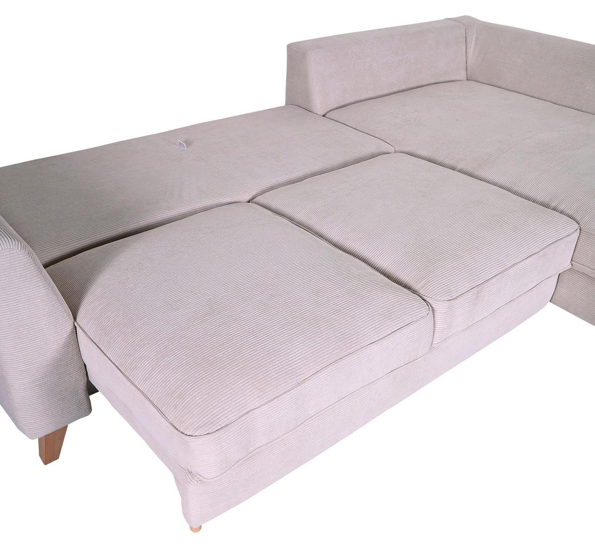 Ecksofa Rimini - Beige/Buchefarben, Design, Textil (271/165cm) - MID.YOU