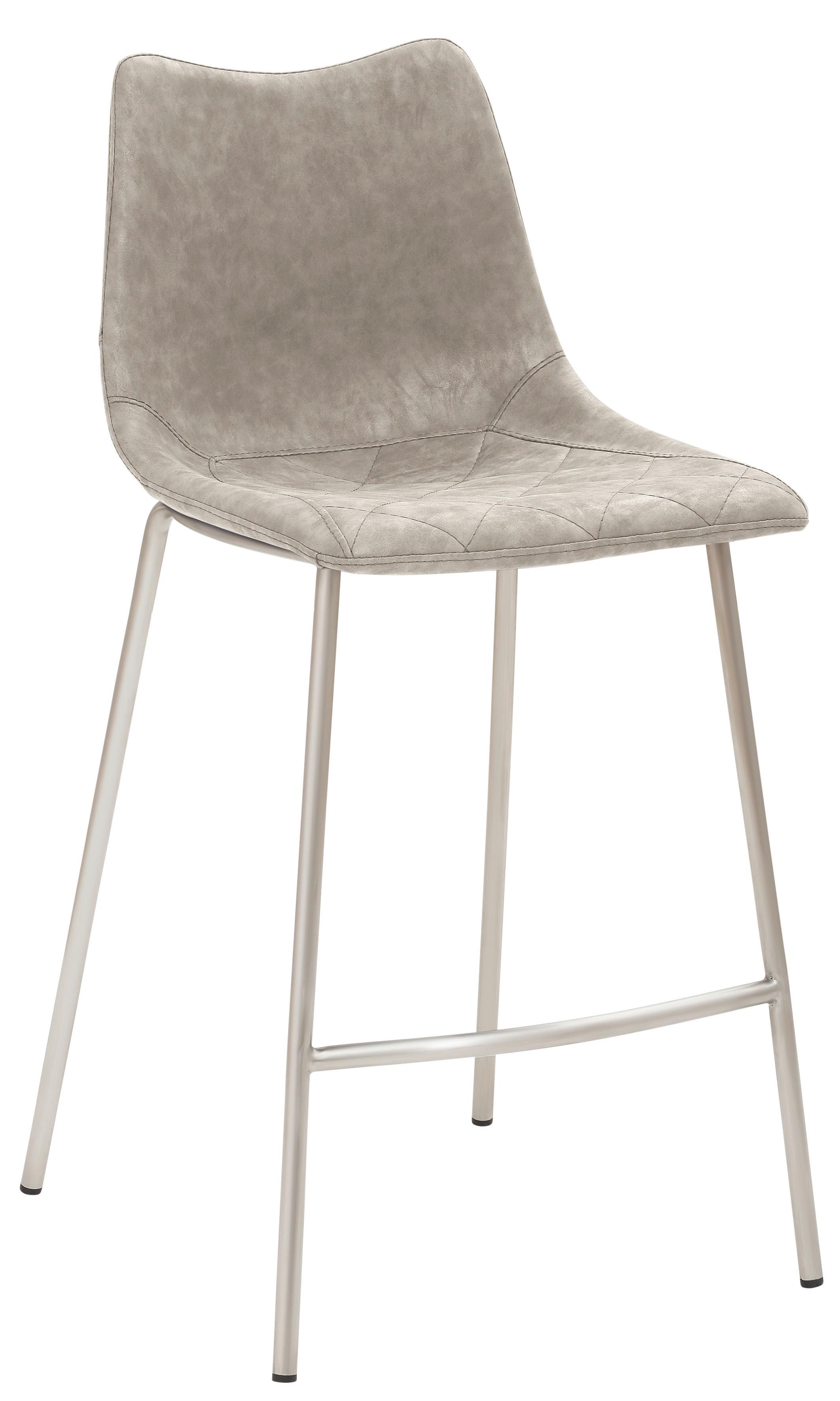 Tresenstuhl My Solo - Edelstahlfarben/Hellgrau, KONVENTIONELL, Textil/Metall (49/99,5/55cm) - Livetastic