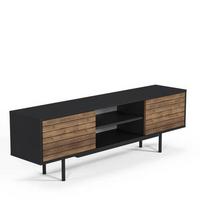 Nízká komoda, černá/barva ořechů - černá/barvy vlašských ořechů, Design, kompozitní dřevo (160/50,5/35cm) - Livetastic