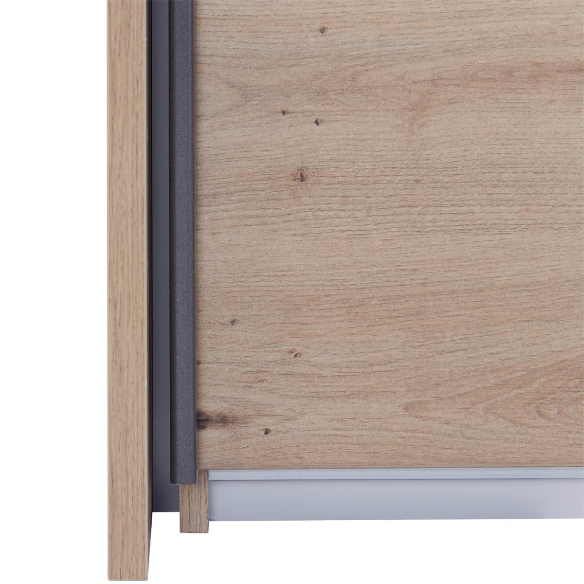 Skriňa s pos. dverami BENSHEIM š. 361 cm - sivá/dub artisan, Modern, kov/kompozitné drevo (361/230/62cm) - Luca Bessoni