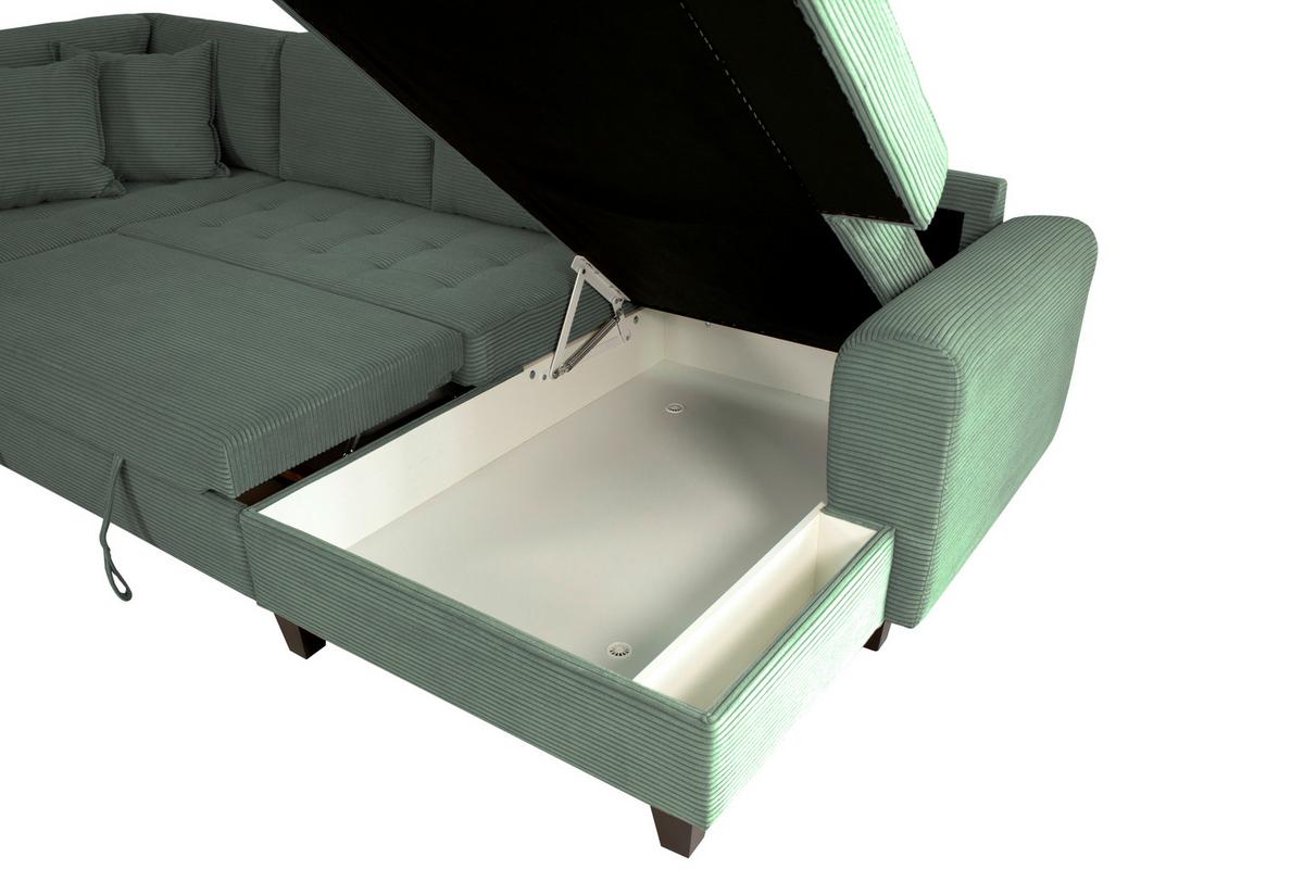 Wohnlandschaft Moritz Grün U-Form: 178x324x155 cm - Grün, Trend, Textil (178/324/155cm)