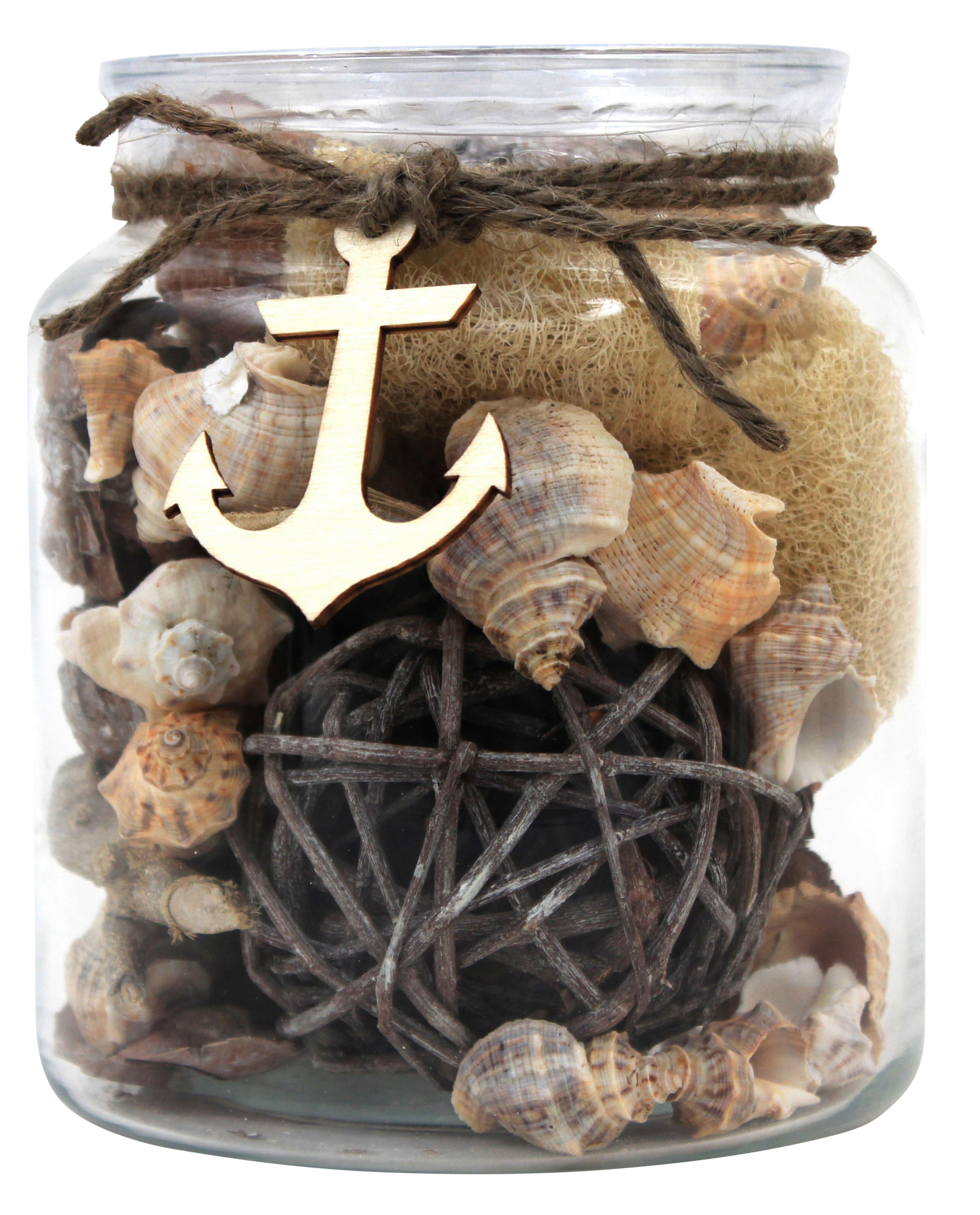 Dekoglas Flora Creme, 13,5x16,5 cm - Creme, LIFESTYLE, Glas/Naturmaterialien (13,5/16,5/13,5cm) - Kayoom