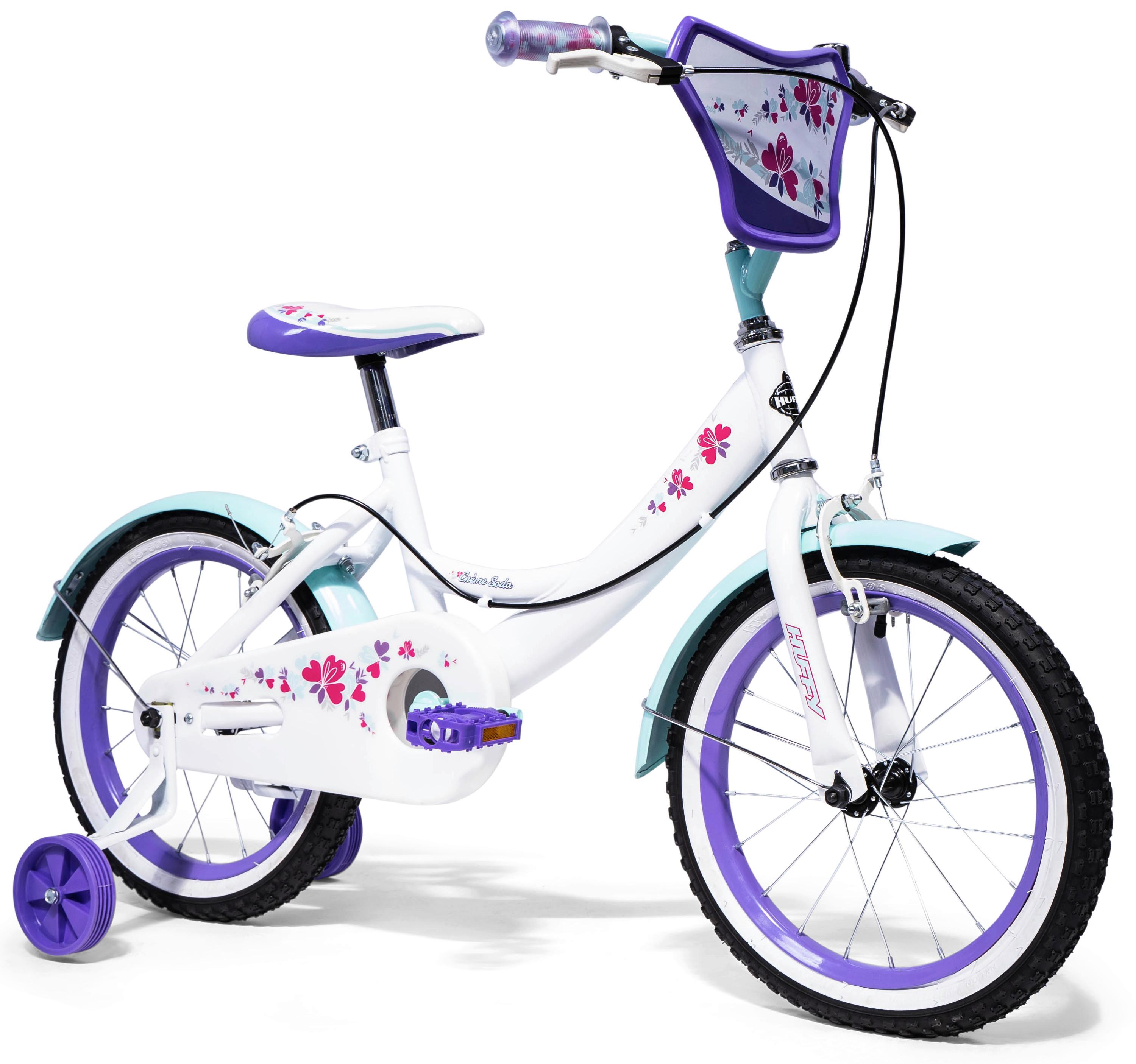 Kinderfahrrad mit Stützrädern Huffy Creme Soda 16 Zoll - Lila/Weiß, Basics, Metall (54/106/78cm)