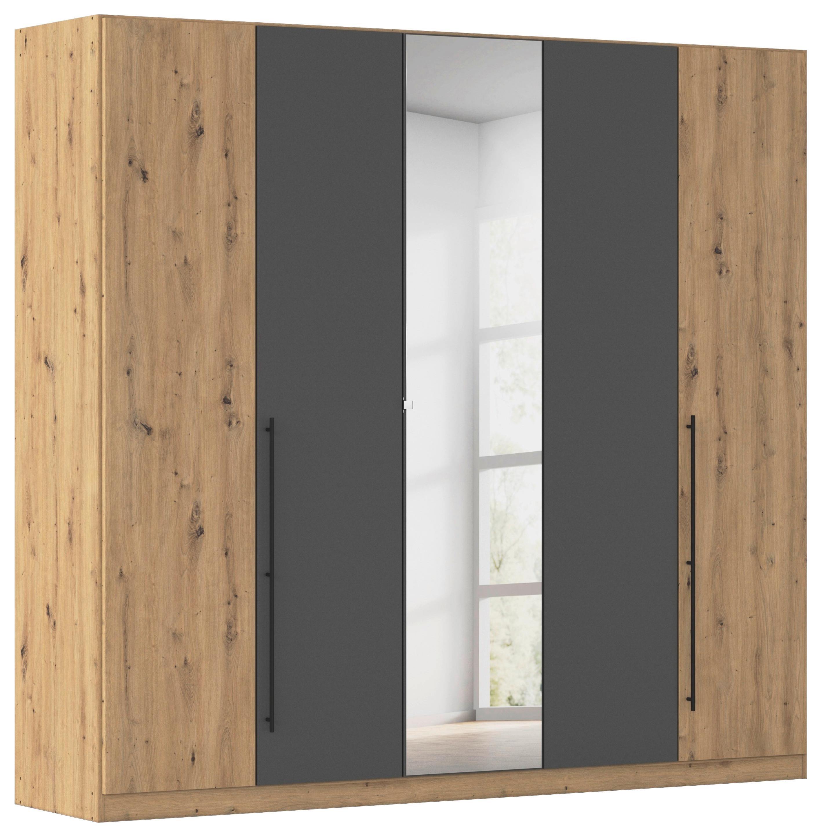 Kleiderschrank Safari mit Spg. Grau/Eiche Dekor B: 226cm
