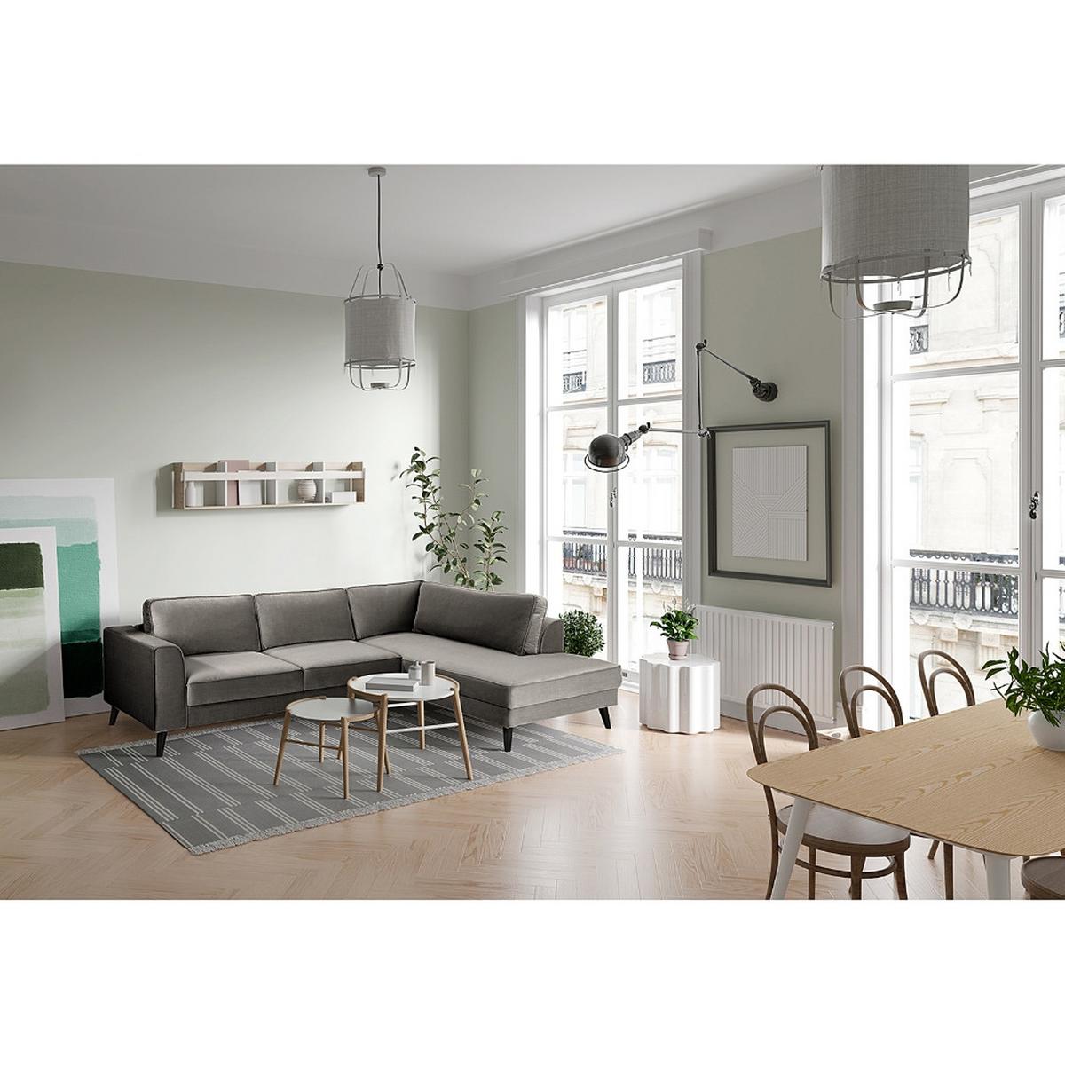 Eckschlafsofa Lumber Jack Grau S: 264x203 Cm - Wengefarben/Grau, MODERN, Textil (264/203cm) - Trendmanufaktur