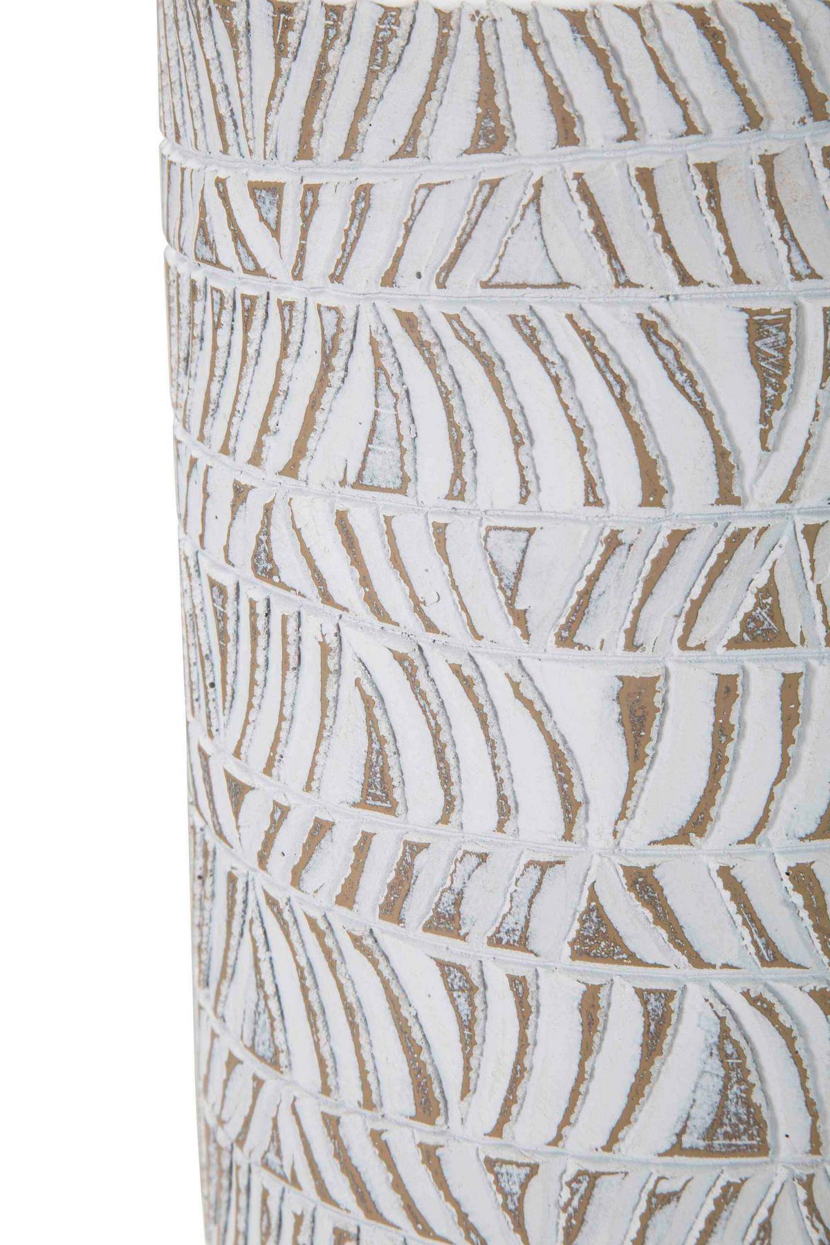 Vase Polyresin Nairobi Bottl Weiß B: 15 cm - Weiß, Basics, Kunststoff (15/49.5/15cm)