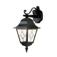 Außenleuchte 100 W Aluminium/Glas, Wandmontage - Schwarz, KONVENTIONELL, Glas/Metall (18.4/45/21.5cm) - Elstead Lighting