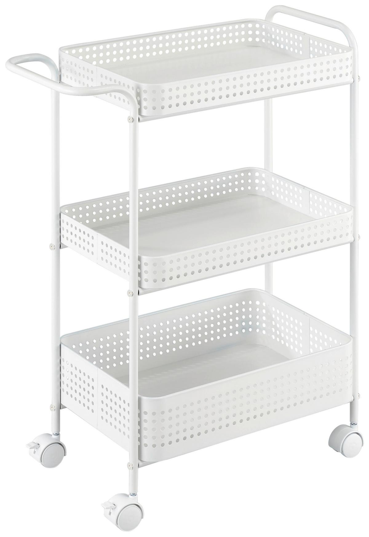 UNIVERZÁLNÍ VOZÍK ANCONA - bílá, Moderní, kov/plast (52/72/28cm) - Mömax