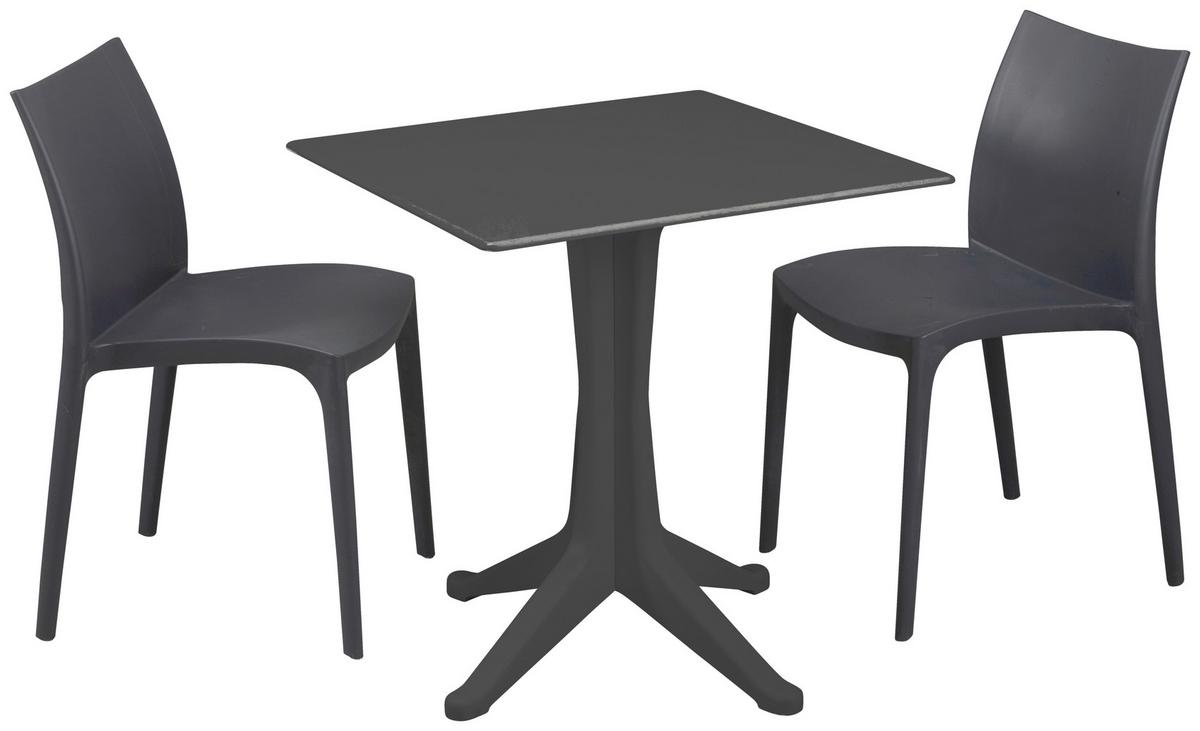 Gartentisch Ponente Kunststoff L 70 Cm - Anthrazit, Basics, Kunststoff (70/70/72cm)