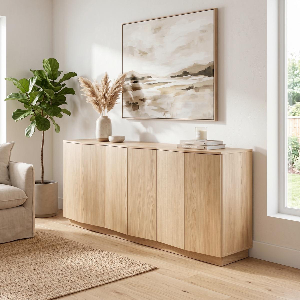 KOMMODE Zuma Eichefarben B: 200cm - Eichefarben, Design, Holz (200/85/45cm) - Livetastic