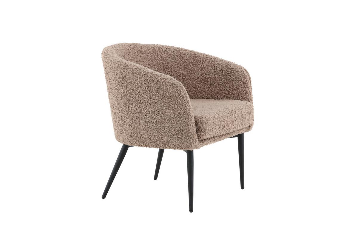 Sessel Fluffy - Braun, Design, Textil/Metall (83/70/64cm) - Livetastic