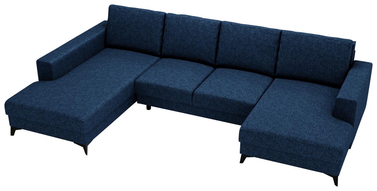 Harvey U Blau U: 190x339x156 Cm - Blau/Schwarz, Design, Textil (190/339/156cm) - Livetastic