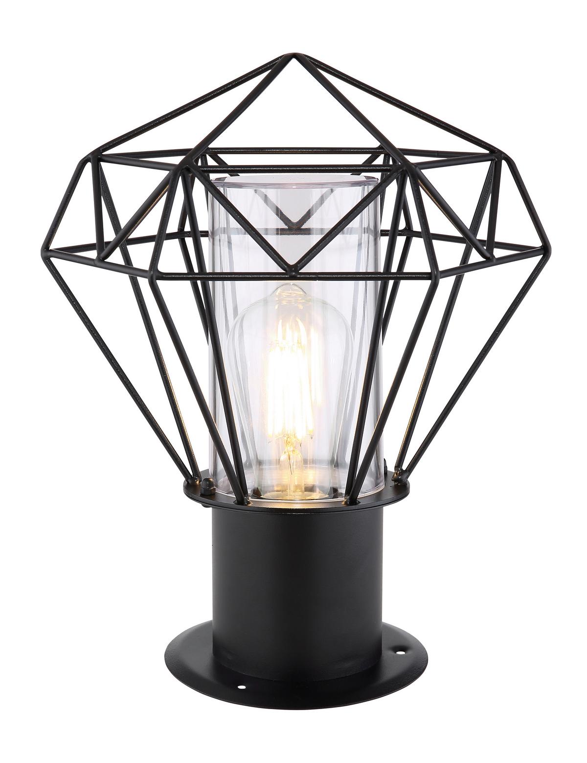 Außenleuchte Horace 15 Watt Edelstahl - Klar/Schwarz, Basics, Kunststoff/Metall (22,5/25,5/31,5cm) - Globo