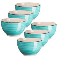 Müslischalenset Lumaca Steinzeug, Türkis, 6-Teilig - Türkis, Basics, Keramik (14/8cm) - Mäser
