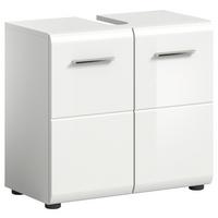 Waschbeckenunterschrank Ice B: 60 Cm Weiß Hochglanz - Weiß Hochglanz/Anthrazit, MODERN, Holzwerkstoff (60/54/32cm) - MID.YOU