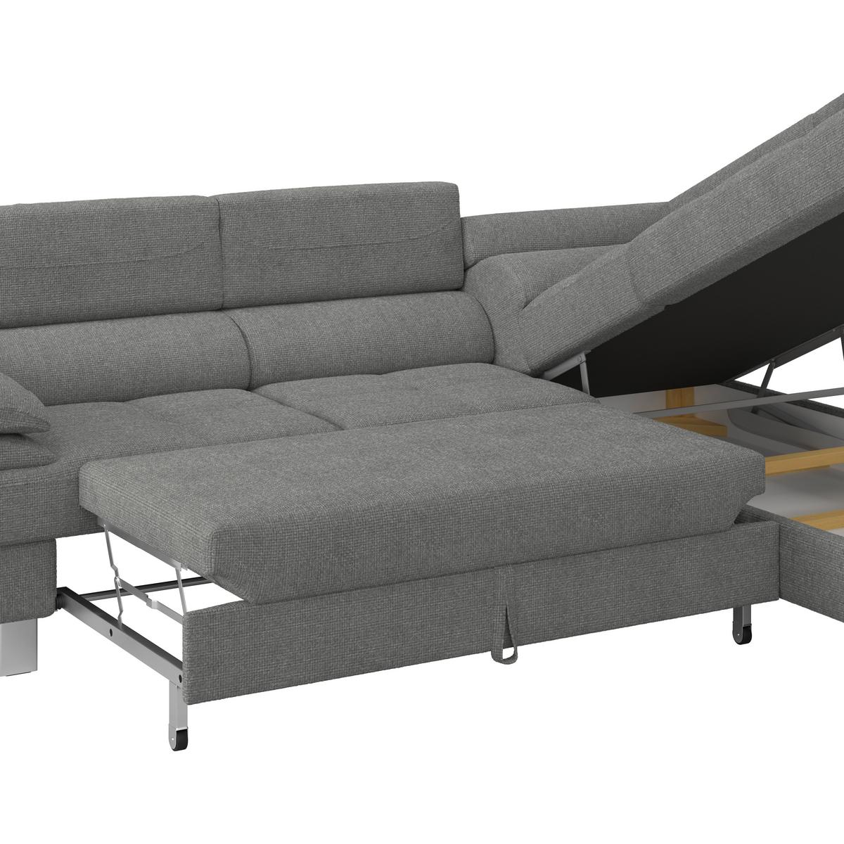 Ecksofa Savona - Dunkelgrau, MODERN, Textil (270/230cm) - Ondega