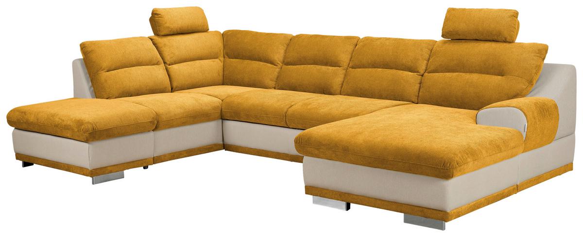 Sarokgarnitúra Seaside - mustársárga, Modern, textil (218/334/165cm) - Luca Bessoni